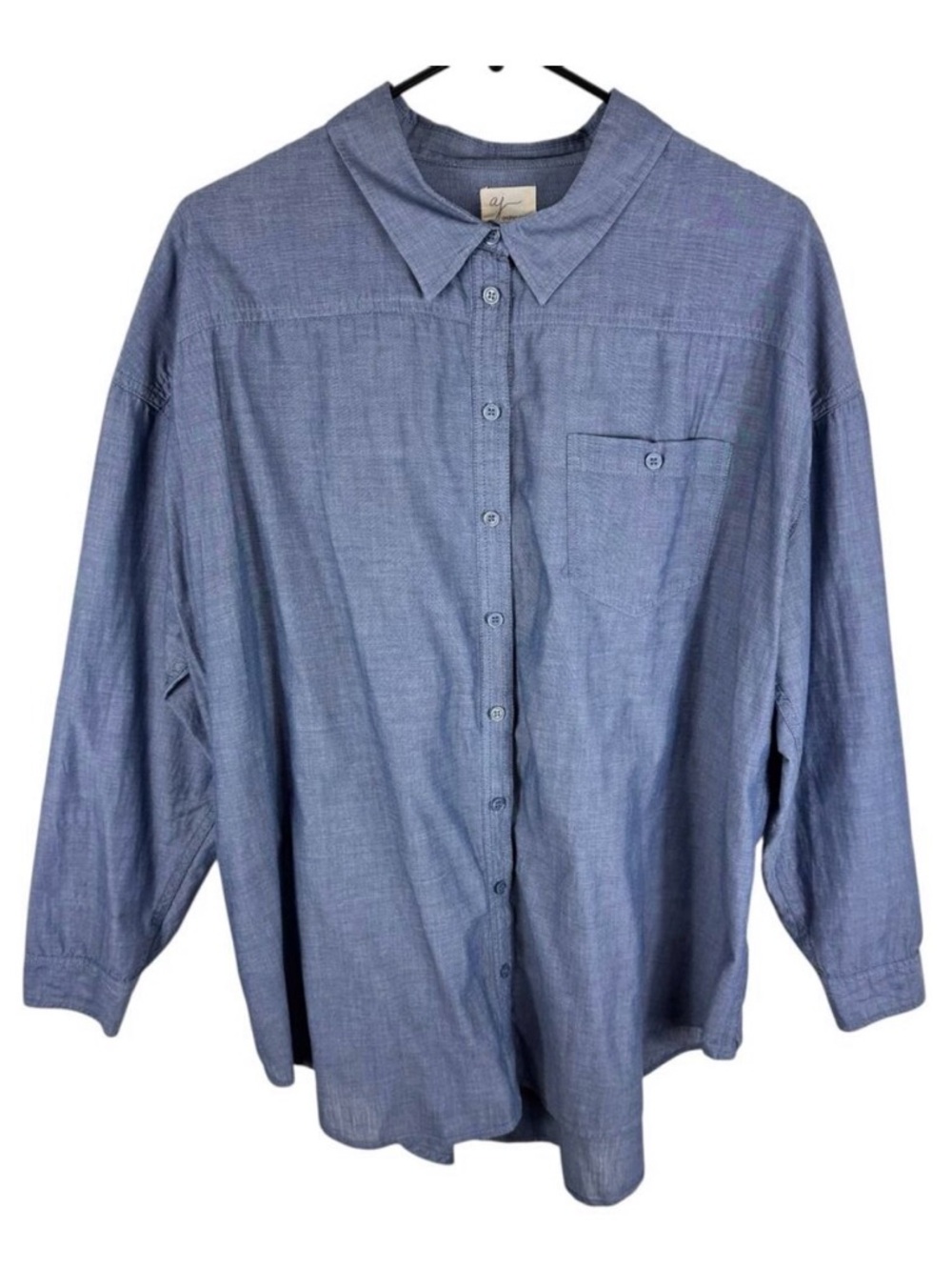 Andrea Jovine AJ 100% Cotton Lightweight Roll Tab Sleeve Button Up Shirt Size L